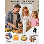 abordables Rangements pour la cuisine-Machine à emballer sous vide portable améliorée pour aliments, machine à emballer sous vide portable avec arrêt automatique &amp;filtre amovible, verrouillage fraîcheur 5x