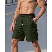 economico All&amp;#39;aperto-Per uomo Pantaloncini cargo Shorts Pantaloncini Estivi Coulisse Elastico in vita Multi-tasche Semplice Comodità Indossabile Lunghezza al ginocchio All&#039;aperto Sport Quotidiano Moda Casual Nero Bianco