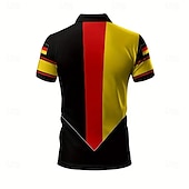 voordelige Onafhankelijkheidsdag-Voor heren Duitse vlag Polo Korte mouw Poloshirt Strijkijzer Casual / Dagelijks Sportkleding Knop Zomer Zwart