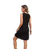 ieftine Rochii Boho-Pentru femei Rochie Mini Rochie casual Modă Modern Rochie eleganta Beretă Nuntă Zilnic Dată Fit regulat Floral Broderie Fără manșon În V Negru Vară