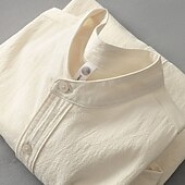 cheap Shirts-Men&#039;s Oktoberfest Shirt Lederhosen Shirt Band Collar Linen Shirt 100% Cotton Beer Costume Short Sleeves Bavarian German Alpine Wiesn Party Beer Carnival Festival Traditional Style Cloth