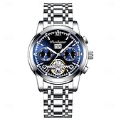 economico Orologi meccanici-Orologio da uomo con tourbillon meccanico automatico, orologio sportivo di lusso in acciaio inossidabile.