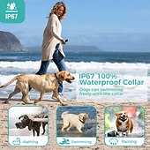 お買い得  犬用トレーニング用品-2 in 1 リモート犬トレーニング首輪 自動吠え防止ショック首輪 スマート吠え防止自動吠え防止首輪 IP67 防水充電式電子首輪