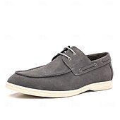 cheap Casual-Men&#039;s Beige Faux Suede Boat Shoes with Lace-Up Design – Comfortable Casual Footwear for Weekend, Vacation &amp; Daily Use