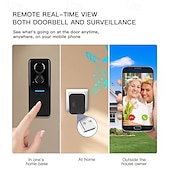 economico Impianti videocitofonici-Videocitofono wireless intelligente 1080p con suoneria, visione notturna, avvisi in tempo reale, rilevamento del corpo tramite intelligenza artificiale, chiamate bidirezionali tramite Wi-Fi,