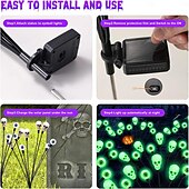 cheap Landscape Lights-1 Pc Outdoor Solar Firefly Lights Halloween 8-Head Skull Eye Insertion Lamp Courtyard Garden Party Horror and Weird Festival Atmosphere Decorative Lights