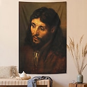 halpa Uskonnollinen kudos-Keskiaikainen Gobeliini Keskiaika Jeesus Roikkuva Gobeliini Seinätaide Suuri Gobeliiniseinämaalaus Valokuva Tausta Viltti Verho Koti Makuuhuone Olohuoneen Koristelu