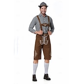 abordables Hombres-Oktoberfest Lederhosen Camisas Sombrero alpino bávaro Alemán alpino prados Hombre Fiesta Festival de Cerveza Paño de estilo tradicional