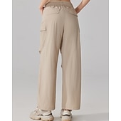 voordelige Bodems-Dames Cargohosen Wandelbroek Rechte broek Buiten Normale pasvorm waterdicht Zonbescherming Winddicht Sneldrogend Kleding Onderlichaam Trekkoord Lichtgewicht Zwart Khaki Kamperen / wandelen / grotten