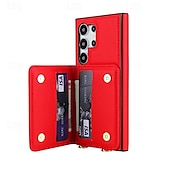 cheap Samsung Cases-Phone Case For Samsung Galaxy S22 S22 Plus  Ultra A73 A53 A52 A13 5G A13 A51 Back Cover with Lanyard Kickstand Card Slot Retro TPU PU Leather