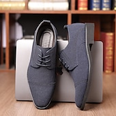 cheap Formal-Men&#039;s Oxfords Brogue Walking British PU Leather Suede Breathable Comfortable Slip Resistant Lace-up Dark Brown Black Blue Fall Winter
