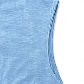 tanie Tank topy sportowe-Męskie Podkoszulek Bez rękawów Krótki rękaw Paski Okrągły dekolt Lato Równina Teksturowany Moda Klasyczny Codzienny Gładkie Ulica Codzienny Sport Biały Niebieski Granatowy Top Tee dla mężczyzn