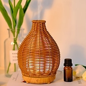 cheap Bedside Lamp-1pc Rattan-Style AromaMaster - Waterless Auto Shut-Off Essential Oil Diffuser for Aromatherapy Humidification and Air Purification with Whisper-Quiet Operation and Portable Design