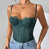 olcso fűző-Retró Középkori Reneszánsz Fűző Prsluk Bustier Jelmez Női Kelta Fantasy Mindszentek napja Farsang Parti Alkalmi / Napi LARP Felnőttek Fűző