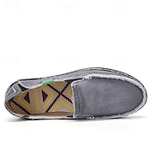 economico Slip-ons e mocassini da uomo-Mocassini da uomo in denim blu con bordo sfrangiato, scarpe casual leggere slip-on per le uscite del fine settimana, le passeggiate estive e il comfort quotidiano