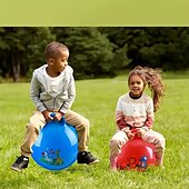 お買い得  屋外活動-ハンドル付きの耐久性のある巨大な跳ねるボール、楽しいスポーツ &amp;3～6歳のお子様向けゲーム。誕生日、クリスマス、ハロウィン、感謝祭、イースターに最適なギフト。（ランダムカラーパターン）PVC製おもちゃ。