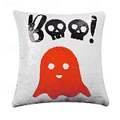 abordables Taies d&#039;Oreiller-1 pcs Polyester Housse de coussin, Halloween Carré Traditionnel Classique