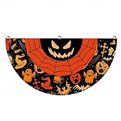 baratos tapeçarias de parede de halloween-Bandeira de fã de Halloween, bandeirinhas, bandeira para áreas externas, para pendurar em cercas de quintal de Halloween, bandeira de abóbora assustadora, decoração de mesa, decoração de quarto de outono, decoração estética de festa de aniversário de Hall