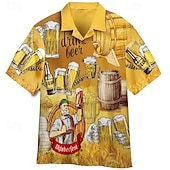 voordelige Camisas-Hawaiian Shirts Aloha Shirt Bavarian Munich German Alpine Graphic for Men's Adults' 3D Print  for Carnival Oktoberfest Beer Beach Vacation Party