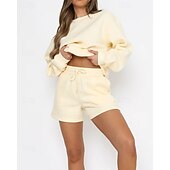 女性用 トラックスーツ プルオーバースウェットシャツ スウェットショーツ レース ソリッド スーツウェア 秋 Темный хаки ブラック ジム アスレイジャー ランニング 防風 長袖 スポーツ アクティブウェア 伸縮性あり レギュラー お買い得  トラックスーツ-女性用 トラックスーツ プルオーバースウェットシャツ スウェットショーツ レース ソリッド スーツウェア 秋 Темный хаки ブラック ジム アスレイジャー ランニング 防風 長袖 スポーツ アクティブウェア 伸縮性あり レギュラー