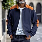 cheap Men&#039;s Jackets &amp; Coats-Men&#039;s Lightweight Jacket Corduroy Jacket Casual Jacket Vacation Daily Pocket Spring Fall Color Block Fashion Classic Stand Collar Regular Apricot Black White Yellow Wine Jacket