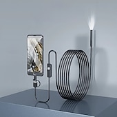 economico accessori per trapano-Telecamera endoscopica con luce, strumenti per endoscopio HD 1080p con luci LED regolabili, endoscopio con telecamera a serpente semirigida, endoscopio di ispezione per iOS e Android, lente singola da