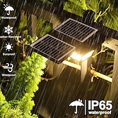 abordables Appliques d&#039;extérieur-Lampe solaire d&#039;extérieur 190 LED avec détecteur de mouvement, 3 modes d&#039;éclairage, à clipser, double panneau solaire, éclairage de sécurité pour jardin, 1 pièce