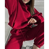 abordables Chándales-Mujer Tracksuit Pantalones Deportivo Pantalones de chándal Encaje Bolsillo Color sólido Trajes de Yoga Otoño Magenta Negro Gimnasio Ropa Deportiva Corriendo Mantiene abrigado Resistente al Viento