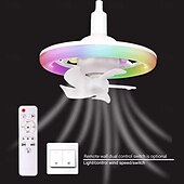 billige Lamper til takvifte-RGB fullfargepære dimbar timing LED-viftelys hengende hjemmedekorasjonsviftelys