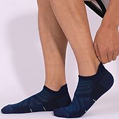 abordables Calcetines deportivos-1 Par Hombre Mujer calcetines de lana merino Calcetines para correr Mantiene abrigado Transpirable Anti ampollas Grueso Al aire libre tobillo Retazos Lana Merina Azul marinero Negro Blanco para Esqu