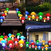 ieftine Lumini de peisaj-8 buc lumini solare de grădină cu ciuperci, lumini de grădină impermeabile cu ciuperci, pentru Crăciun, Halloween, Ziua Recunoștinței, curte, gazon, alee, decorațiuni de petrecere de sărbători