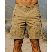 preiswerte Unterteile-Herren Cargoshorts Wandershorts Tarnung Sommer Außen Normale Passform Schnelltrocknend Leicht Elastisch Atmungsaktiv Shorts Cachi scuro Armeegrün Baumwolle Tennis Golfspiel Laufen 29 30 31 32 34