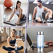 economico Attrezzatura da Campeggio-Bottiglia d&#039;acqua all&#039;idrogeno, generatore di acqua all&#039;idrogeno portatile, tecnologia SPE PEM, ionizzatore d&#039;acqua, regalo per amore, adatto per viaggi, esercizi, casa, coperchio nero.