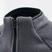 economico felpe in pile-Per uomo Felpa con cappuccio e zip Felpa con cappuccio Felpa con zip Felpa con cappuccio in pile Nero Rosso Grigio Colletto Mao Semplice Con zip Zip a un quarto Sport &amp; Outdoor Casuale Quotidiano