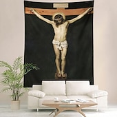 رخيصةأون سجادة دينية-فن الجدارية العصور الوسطى زينة جدارية عصور وسطى زخرفة جداريات كبيرة تصوير خلفية بطانية ستارة زينة غرفة النوم المعيشة