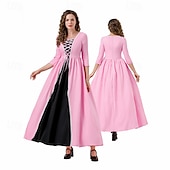 levne Šaty-Elegantní Retro Renesanční Dlouhá délka Šaty Cosplay kostým Maškarní Šlechtična Hranatý Maškarní kostým Dámské předvečer Všech svatých Plesová maškaráda Šaty Párty a večer Běžné / Denní Dospělé Šaty