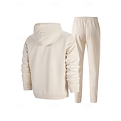 Недорогие спортивные костюмы-Муж. Спортивный костюм Штаны Спортивные штаны Карман на молнии Однотонный Наборы одежды Осень Черный Белый Тренажерный зал Одежда для спорта и отдыха Бег С защитой от ветра Длинный рукав Спорт