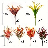 baratos Ação de Graças &amp; Outono-Pacote com 9 flores e plantas artificiais de outono para decoração externa, perfeitas para decoração de casa, acessórios para fotografia de casamento e decoração de hotéis