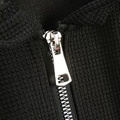 baratos hoodies básicos dos homens-Homens Moletom com zíper Moletom Moletom Zip Preto Branco Azul Cáqui Cinzento Com Capuz Tecido Quarter Zip Desportos e Ar livre Casual Diário Roupa de rua Legal Roupa de Esporte Todas as Estações