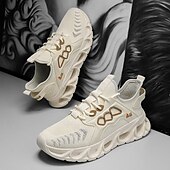 billige Sneakers til herrer-gule herresneakers med flammedesign, lett, pustende overdel, komfortabel passform for løping, trening og hverdagsbruk