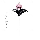 お買い得  ハロウィンのリースとフラワー装飾-ハロウィンの造花ブーケ1束、羽根、カボチャ、頭蓋骨のピック付き、パーティーや家の装飾用の恐ろしい造花