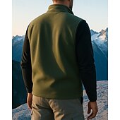 preiswerte Westen-Herren Wanderweste Ärmellos Weste Außen Thermowarm Atmungsaktiv Leicht Winter Reißverschluss Polyester Schwarz Armeegrün Rot Jagd Angeln Klettern