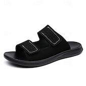 abordables Sandales de Vacances-sandales en similicuir marron pour hommes avec design perforé fermeture velcro réglable légères et respirantes idéales pour les voyages d'été et les journées à la plage