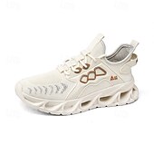 billige Sneakers til herrer-gule herresneakers med flammedesign, lett, pustende overdel, komfortabel passform for løping, trening og hverdagsbruk