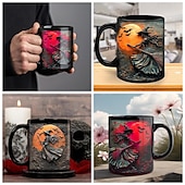 levne Halloween Kithen-Halloweenský dárkový hrnek, keramický hrnek na kávu s čarodějnickou tématikou 330 ml/12 oz, strašidelný halloweenský hrnek pro ženy, přátele, milovníky wiccanské inspirace, vánoční dekorace nebo dárek