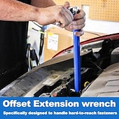 cheap Wrench-Offset Extension Wrench Set, 15.4 Inch Offset Extension Wrench with 1/2&quot;, 1/4&quot;, 3/8&quot; Square Drive Adapters and 3/8&quot; Drive Ratchet Wrench, Universal Impact Wrench Extender Tool for Tight Place