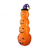 cheap Landscape Lights-1 Pc 2.4M Halloween Inflatable Pumpkin Luminous Strip Lamp Air Model Courtyard Garden Lawn Path Halloween Party Atmosphere Decorative Lights