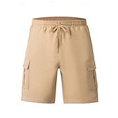 economico All&amp;#39;aperto-Per uomo Pantaloncini cargo Shorts Pantaloncini Estivi Coulisse Elastico in vita Multi-tasche Semplice Comodità Indossabile Lunghezza al ginocchio All&#039;aperto Sport Quotidiano Moda Casual Nero Bianco