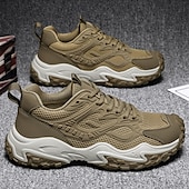 preiswerte Sneaker für Herren-Olivgrüne Wander-Sneaker für Herren – strapazierfähige Outdoor-Wanderschuhe mit atmungsaktivem Mesh und robuster Sohle für Trail-Walking, Camping und den täglichen Gebrauch im Freien