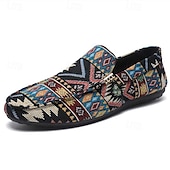 economico Slip-ons e mocassini da uomo-Per uomo Scarpe Casual Camminata Casual Tela Confortevole Antiscivolo Traspirante Mocassino Nero Beige Estate Primavera Autunno